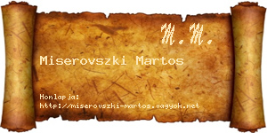 Miserovszki Martos névjegykártya